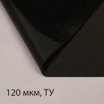 Плёнка полиэтиленовая, техническая, толщина 120 мкм, 3 ? 10 м, рукав (1,5 м ? 2), чёрная, 2 сорт, Эконом 50 %