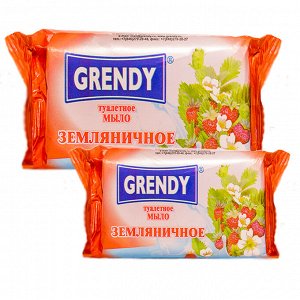 Мыло туалетное GRENDY Земляничное 100гр, твердое п/у, ГОСТ28546-2002