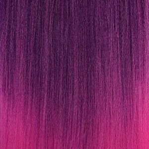 SIM-BRAIDS Канекалон трёхцветный, гофрированный, 65 см, 90 гр, цвет русый/фиолетовый/розовый(#FR-36)