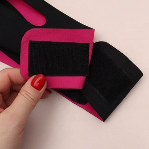 Маска текстильная для коррекции овала лица, на липучке, 62 ? 11 см, цвет чёрный/розовый