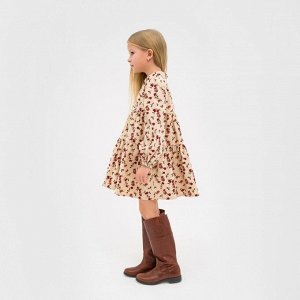 Платье детское KAFTAN «Цветы» 30 (98-104 см), бежевое
