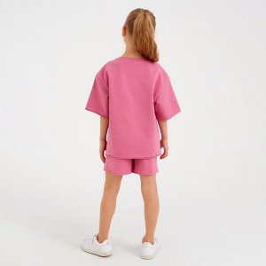 Костюм детский (футболка, шорты) MINAKU: Casual Collection цвет пудровый, рост 104