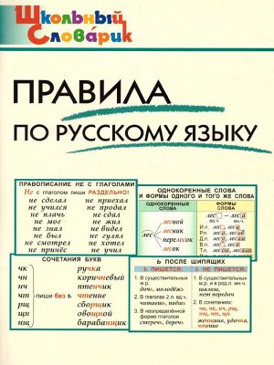 Словарь Правила по русскому языку ФГОС (Вако)