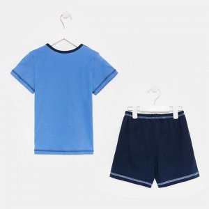 Комплект (джемпер/шорты)  для мальчика, цвет синий, рост 104 см