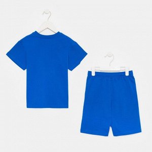 Комплект (джемпер/шорты)  для мальчика, цвет синий, рост 104 см