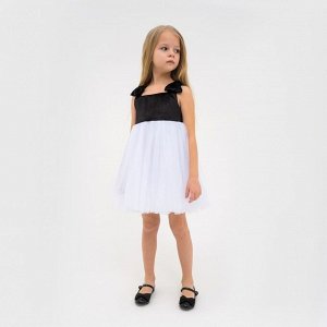 Платье нарядное детское KAFTAN 32 (110-116 см), черный/белый