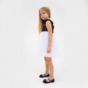 Платье нарядное детское KAFTAN 32 (110-116 см), черный/белый