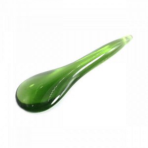 Скребок лопаточка зеленое стекло - омолаживающая, для лица и массажа Гуаша Китай