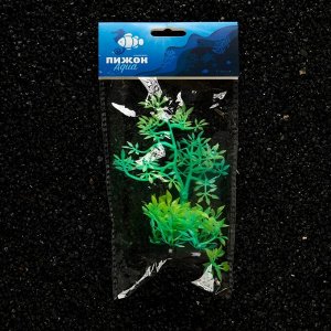 Растение искусственное аквариумное, светящееся, 10 см, зелёное