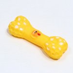 Игрушка пищащая &quot;Кость с портретом&quot; для собак, 15 см, жёлтая