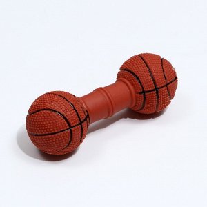 Игрушка пищащая "Баскетбольная гантель", 15,5 х 6 см, тёмно-коричневая