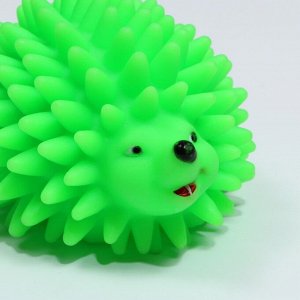 Игрушка пищащая "Ёж" большой для собак, 9 см, зелёная