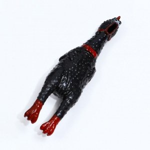Игрушка пищащая "Задумчивая курица" малая для собак, 16,5 см, чёрная