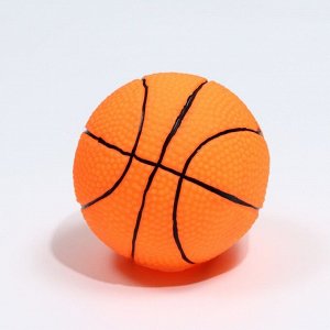 Игрушка пищащая "Мяч Баскетбол" диаметр 7,5 см, оранжевая