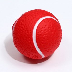 Игрушка пищащая "Теннисный мяч" для собак, 7,5 см, красная
