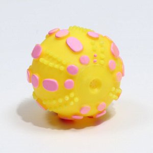 Игрушка пищащая "Чудо-мяч", 6,5 см, жёлтая