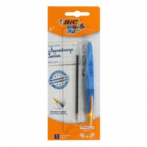 Ручка шариковая, чернила синие, 1.0 мм, среднее письмо, обучающая, микс, BIC Kids Twist