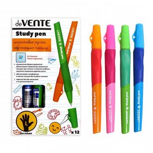Ручка обучающая для левши deVENTE Study Pen, узел 0,7 мм, каучуковый держатель, чернила синие на масляной основе