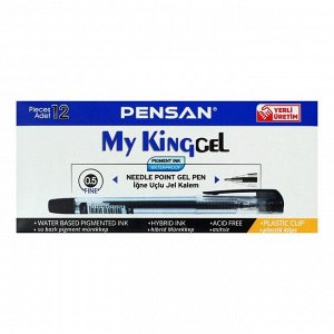 Ручка гелевая PENSAN "My King Gel", чернила черные, игольчатый узел 0,5 мм