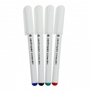 Набор ручек капиллярных 4 цвета, 0.8 мм Centropen 2811/3, линия 0,3 мм, длина письма 1500 м, пластиковая упаковка