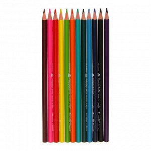 Карандаши цветные 12 цветов BrunoVisconti Happycolor, трёхгранные, МИКС