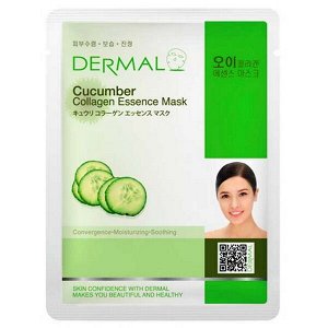 Осветляющая маска для лица с Экстрактом огурца и Коллагеном Dermal Cucumber Collagen Essence Mask, 23гр*1шт