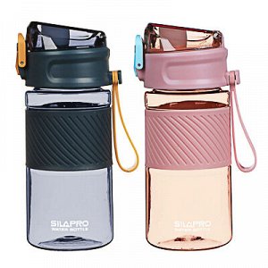 SILAPRO Бутылка спортивная для воды с силиконовым поильником 18,5x8,5см, 500мл, PC, силикон