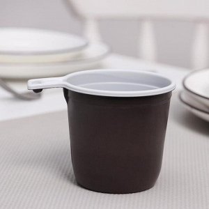 Чашка одноразовая кофейная, 50шт,  200 мл, цвет коричнево-белый