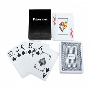Игральные карты "Poker club", пластиковые, синяя рубашка