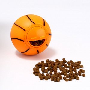 Игрушка-шар под лакомства "Баскетбол", 8 см, оранжевая
