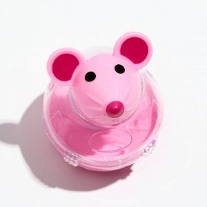Игрушка-неваляшка "Мышка" с отсеком для лакомств (до 1 см), 4,7 х 6,5 см, розовая