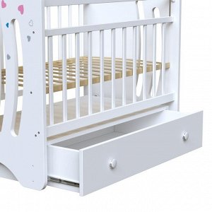 Кровать детская WIND TREE маятник с ящиком  (белый) (1200х600)