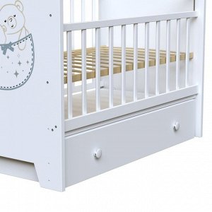 Кровать детская Love Sleeping маятник с ящиком  (белый) (1200х600)