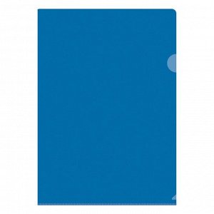 Папка-уголок А4, 150 мкм, Calligrata, прозрачная, синяя