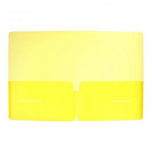 Папка-уголок, А4, 180 мкм, Calligrata, 2 внутренних кармана, прозрачная, жёлтая