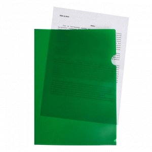 Папка-уголок, А4, 180 мкм, Calligrata, непрозрачная, зелёная