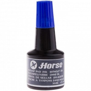 Краска штемпельная Horse, 30 мл, синяя