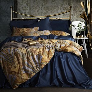 Viva home textile Комплект постельного белья Сатин Премиум на резинке CPAR037