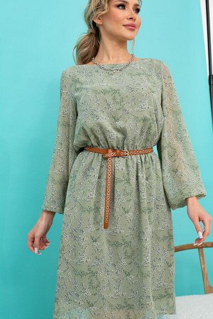 Платье Мелинда №4. Цвет:св.зеленый/веточки