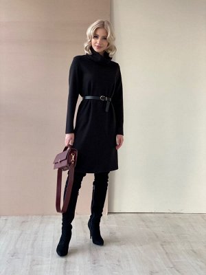 Платье-свитер из плотного трикотажа чёрное