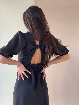 Платье с декоративными узлами чёрное