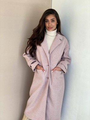 Пальто-оверсайз с накладными карманами Grey pink