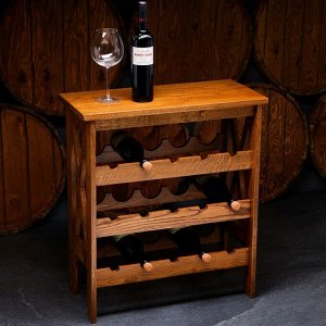 Стеллаж винный "Прованс", 15 бутылок, 70х64х32 см, массив дуба, темного ореха