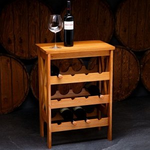 Стеллаж винный "Прованс", 12 бутылок, цвет светлый дуб, 70х51х32 см, массив дуба