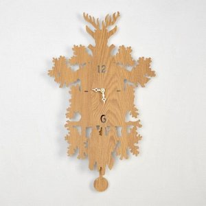 Часы настенные, с маятником, серия: Интерьер, "Герб", из дерева