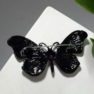 Брошь мультяшная "Бабочка" яркая, цветная в чёрном металле
