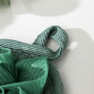 Мочалка массажная со скрабером Доляна «Афродита», 11x16 см, цвет зелёный