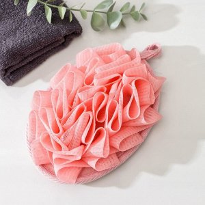 Мочалка массажная со скрабером Доляна «Афродита», 11х16 см, цвет розовый