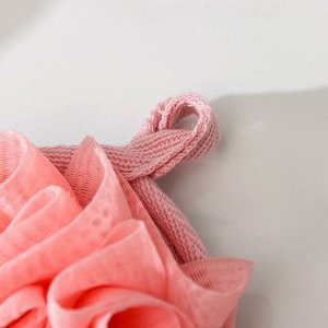 Мочалка массажная со скрабером Доляна «Афродита», 11x16 см, цвет розовый