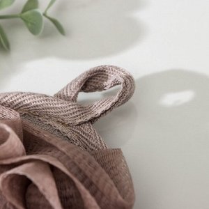 Мочалка массажная со скрабером Доляна «Афродита», 11x16 см, цвет мокко